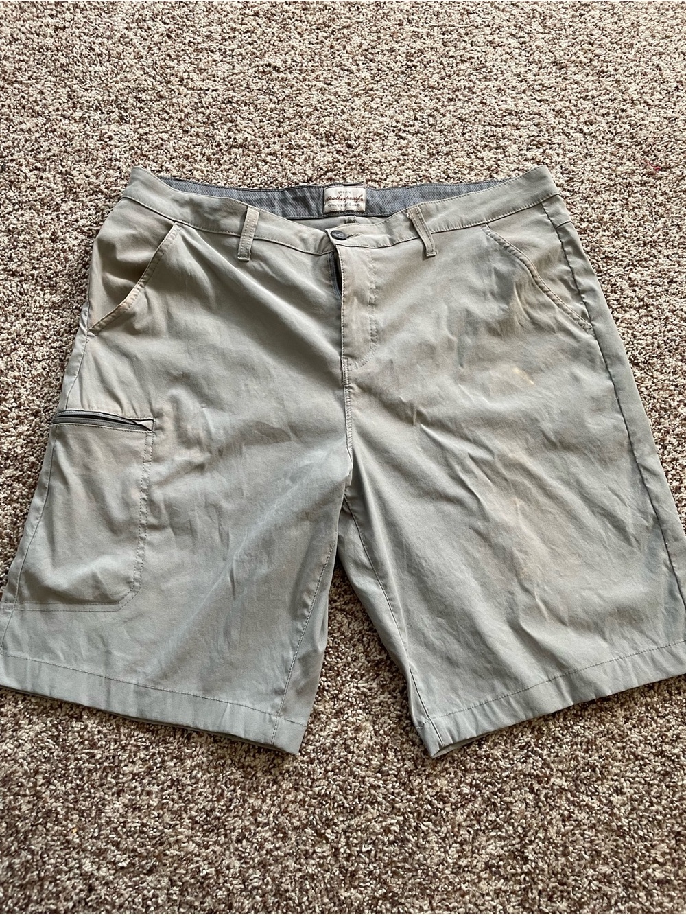 Weatherproof Vintage Men’s Utility Shorts – Size 38 | Light Sage/Gray